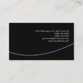 太い青スパイラルブラックグレーのスクリプト名刺 名刺 (裏面)