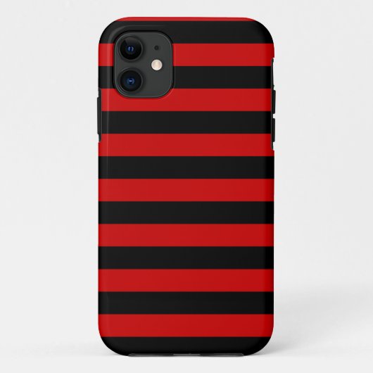 太い黒と赤のストライプ模様 Case-Mate iPhoneケース (裏面)