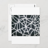太い ブラック & ホワイト スパイダー ウェブ 幾何学模様 ポストカード (正面/裏面)
