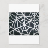太い ブラック & ホワイト スパイダー ウェブ 幾何学模様 ポストカード (正面)