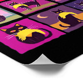 太おもしろい毛の子どもない猫の女性 ポスター (角)