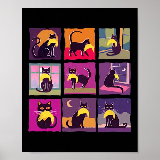 太おもしろい毛の子どもない猫の女性 ポスター (正面)