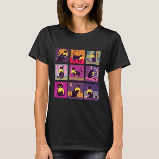 太おもしろい毛の子どもない猫の女性 Tシャツ (正面)