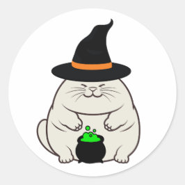 太おもしろい猫は魔女だ ラウンドシール