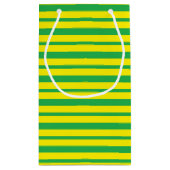 太く細い緑と黄色のストライプ スモールペーパーバッグ (裏面)