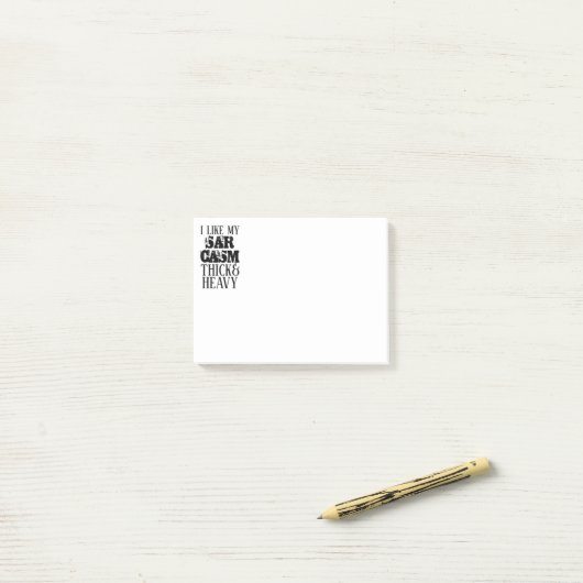 太く重い皮肉 ポストイット (デスク上)