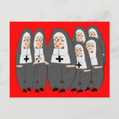 「太っおもしろいた修道女」任意の大事な行事のためのギフト ポストカード (正面)