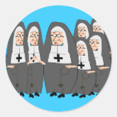 「太っおもしろいた修道女」任意の大事な行事のためのギフト ラウンドシール (正面)