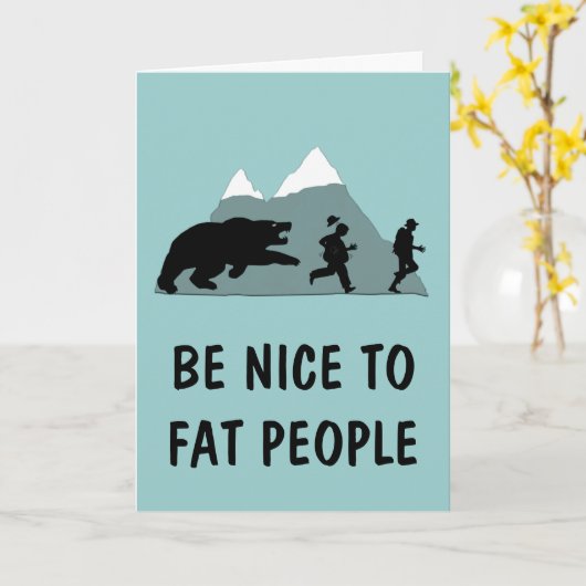 太っおもしろいた冗談 カード (黄色い花)