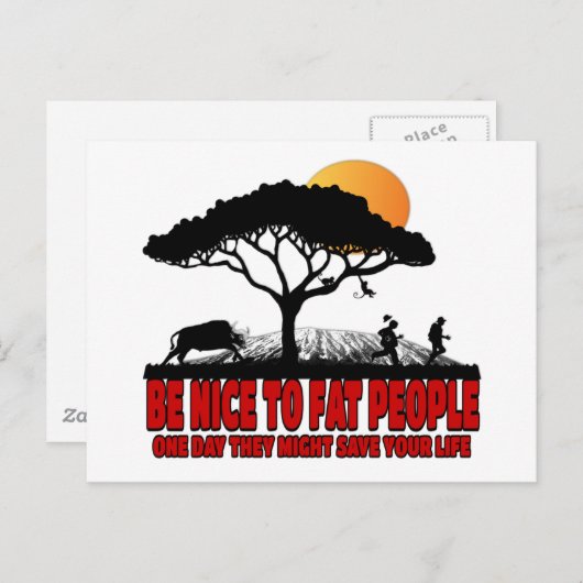 太っおもしろいた冗談 ポストカード (正面/裏面)