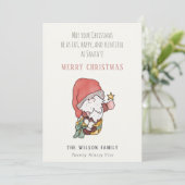 太っおもしろいた幸せなサンタのクリスマスの願い シーズンカード (スタンド正面)