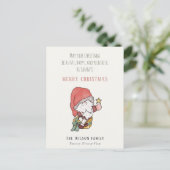 太っおもしろいた幸せなサンタのクリスマスの願い シーズンポストカード (スタンド正面)