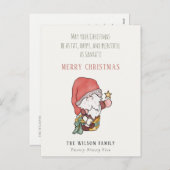 太っおもしろいた幸せなサンタのクリスマスの願い シーズンポストカード (正面/裏面)