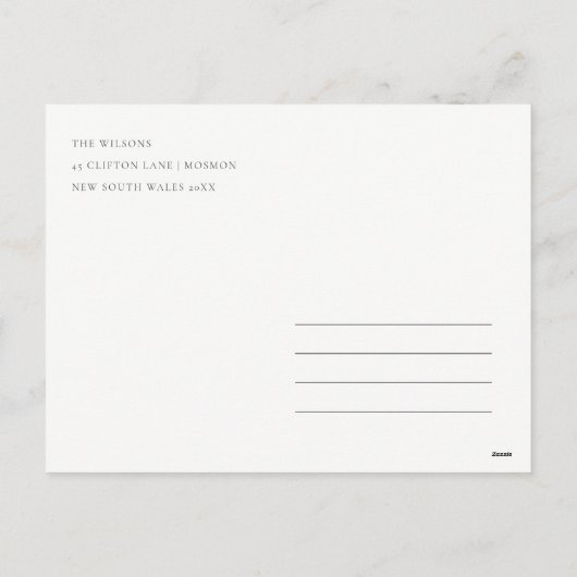 太っおもしろいた幸せなサンタのクリスマスの願い シーズンポストカード (裏面)