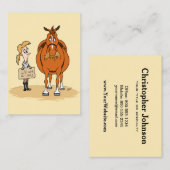 太っおもしろいた漫画の馬の女性が干し草の役に立つ 名刺 (正面/裏面)