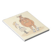 太っおもしろいた漫画の馬の女性は干し草のために働く ノートパッド (アングル)