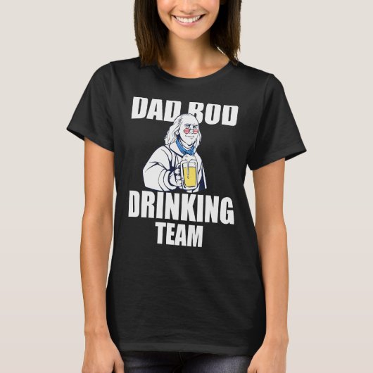 太ったお父さんビール飲みチーム 7月4日 アメリカ国旗 Tシャツ (正面)
