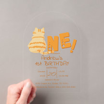 太ったかわいいオレンジ色の猫の1歳の誕生日