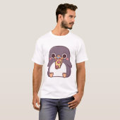 太ったかわいいペンギンとペペロニピザスライス Tシャツ (正面フル)