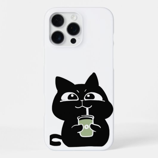 太ったかわいい黒猫 iPhoneケース (裏面)