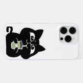 太ったかわいい黒猫 iPhoneケース (裏面横)