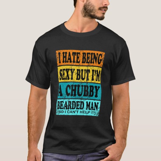 太ったひげ男 ひげ 男性用 Tシャツ (正面)