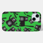 太ったぽちゃぽちゃの黒い猫の携帯電話のカバーケース Case-Mate iPhoneケース (裏面 (横))