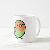 太ったオレンジ色の顔のインコ コーヒーマグカップ (正面右)
