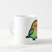 太ったオレンジ色の顔のインコ コーヒーマグカップ (正面左)
