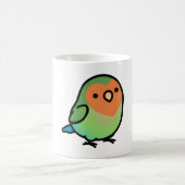 太ったオレンジ色の顔のインコ コーヒーマグカップ (中央)