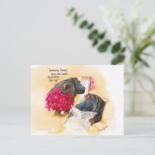 太ったカバ ポストカード (スタンド正面)