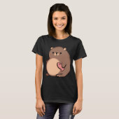 太ったクマと友達のサーモン Tシャツ (正面フル)