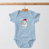 太ったクマ、雪だるま、クリスマスライトパーソナライズされた、 ベビーボディスーツ