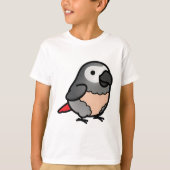太ったコンゴーアフリカオウム - インコ好き Tシャツ (正面)