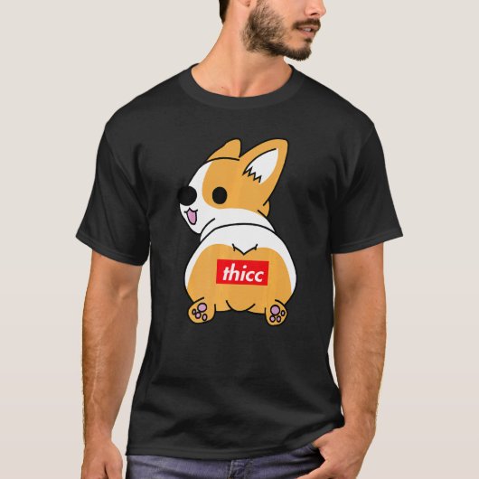 太ったコーギーのお尻の犬コーギーのプレゼント Tシャツ (正面)