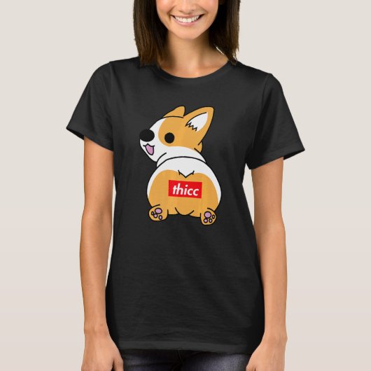 太ったコーギーのお尻 犬 コーギー プレゼント Tシャツ (正面)