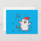 太ったサンタ猫 ポストカード (正面/裏面)