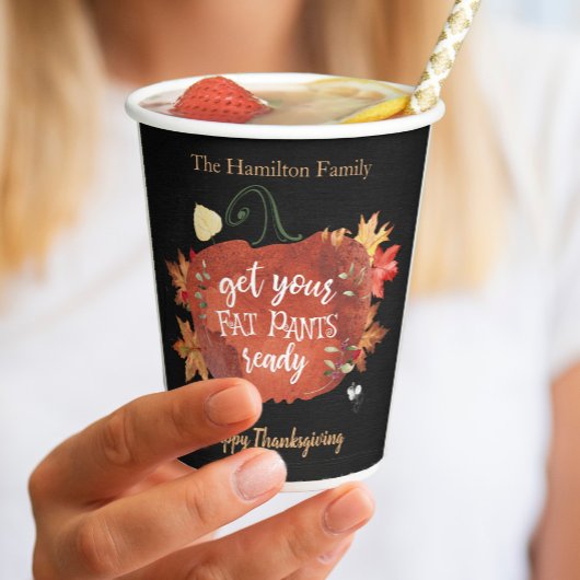 太ったズボンを準備して感謝祭を準備 紙コップ