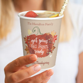 太ったズボンを準備して感謝祭を準備 紙コップ