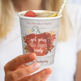 太ったズボンを準備して感謝祭を準備 紙コップ