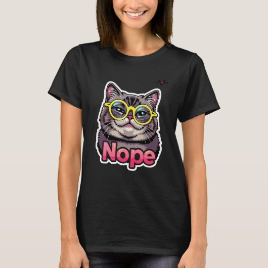 太ったネオン猫 – ダメ Tシャツ (正面)