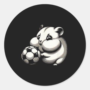 太ったハムスターのサッカーLl カートゥーン かわいい ラウンドシール