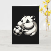 太ったハムスター サッカーLl カートゥーン かわいい カード (黄色い花)
