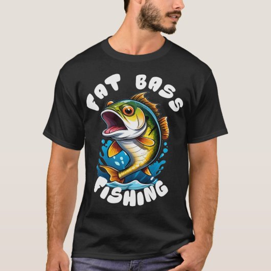 太ったバスフィッシング Tシャツ (正面)