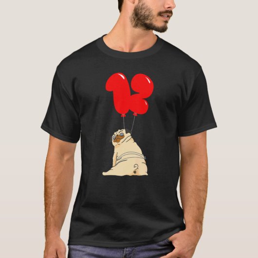 太ったパグの12歳の誕生日キッズバルーン・パーティー Tシャツ (正面)