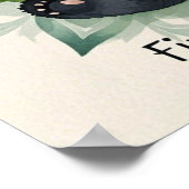 太ったパンダが禅の蓮華座りに座っている ポスター (角)