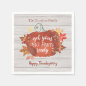 太ったパンツを用意して感謝祭のナプキン スタンダードカクテルナプキン (正面)