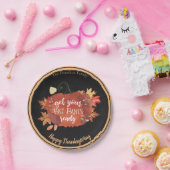 太ったパンツを用意して感謝祭ブラック ペーパープレート (パーティー)