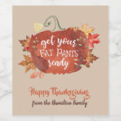 太ったパンツを用意して感謝色を茶色に ワインラベル (シングルラベル)