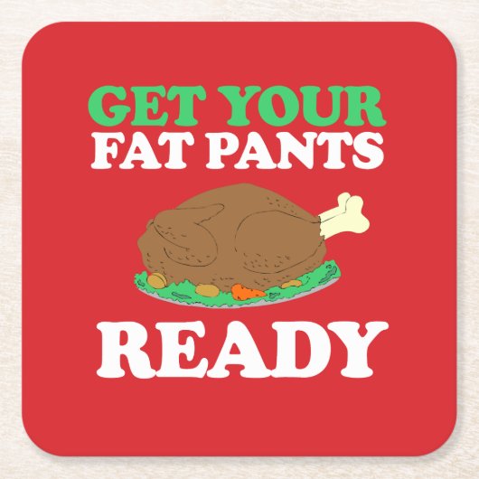 太ったパンツを用意して スクエアペーパーコースター (正面)